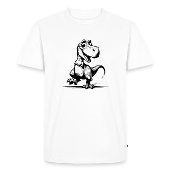 Dino de bonne humeur riant T-Rex sketch - T-shirt Premium bio Homme - blanc - Devant - Nico (187cm)