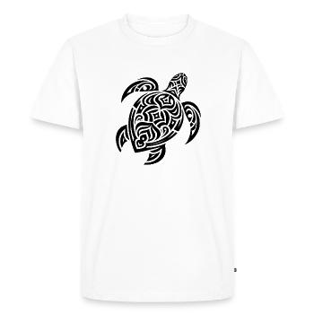 Elegant Tribal Tattoo Water Turtle - Men's Premium Organic T-Shirt - white - Front - Nico (187cm)