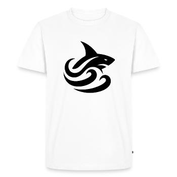 requin dans les vagues tatouage style logo - T-shirt Premium bio Homme - blanc - Devant - Nico (187cm)