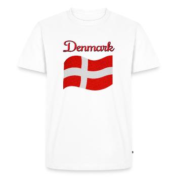 Drapeau du Danemark - T-shirt Premium bio Homme - blanc - Devant - Nico (187cm)