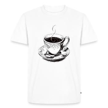 Thé dans une tasse à thé vintage classique - T-shirt Premium bio Homme - blanc - Devant - Nico (187cm)