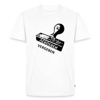 Vergeben - Stempel - Männer Premium Bio T-Shirt - Weiß - Vorne - Nico (187cm)