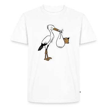 naissance cigogne bébé - T-shirt Premium bio Homme - blanc - Devant - Nico (187cm)