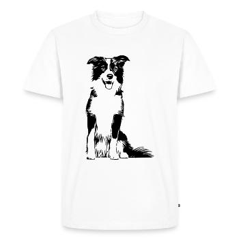 Border Collie / Chien Design Idée cadeau - T-shirt Premium bio Homme - blanc - Devant - Nico (187cm)