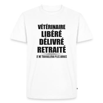 Vétérinaire célèbre sa retraite avec humour cadeau - T-shirt Premium bio Homme - blanc - Devant - Nico (187cm)
