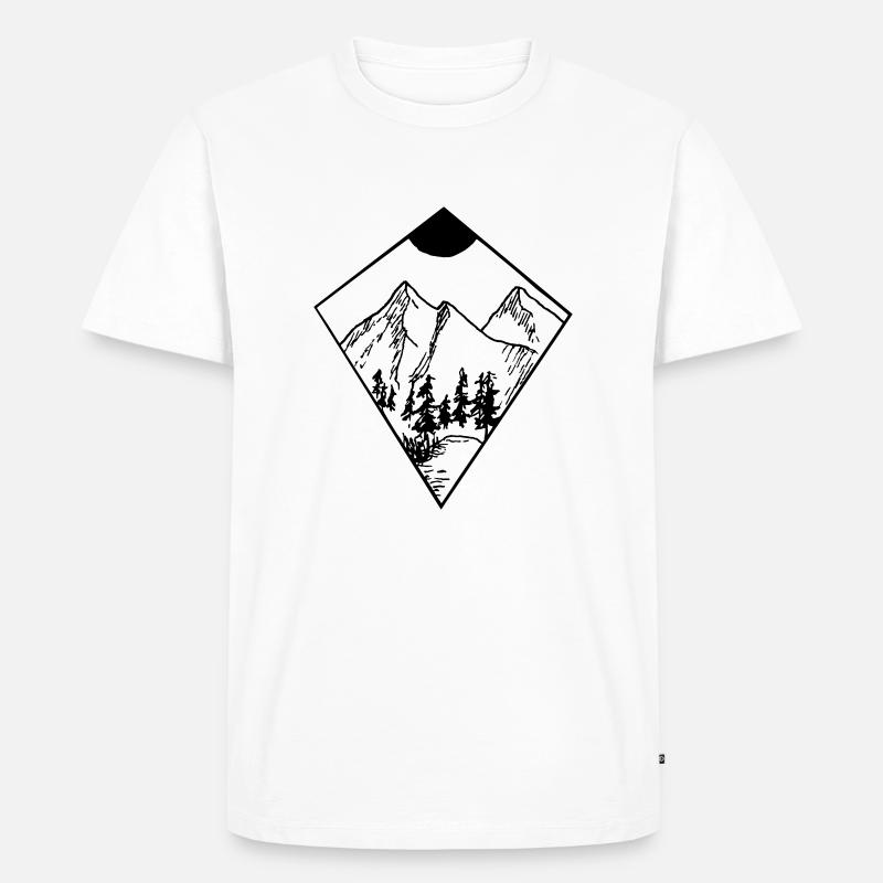 Mountain - Männer Premium Bio T-Shirt - Weiß