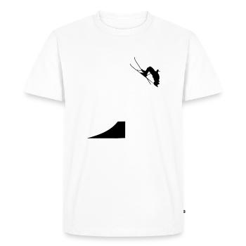 Ski, ski, skiing, après ski, freeski, freeskiing - Men's Premium Organic T-Shirt - white - Front - Nico (187cm)