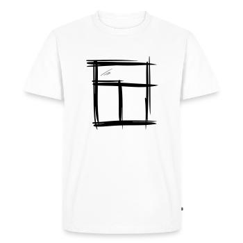 Fenêtres dessinées à la main, dessin au crayon - T-shirt Premium bio Homme - blanc - Devant - Nico (187cm)
