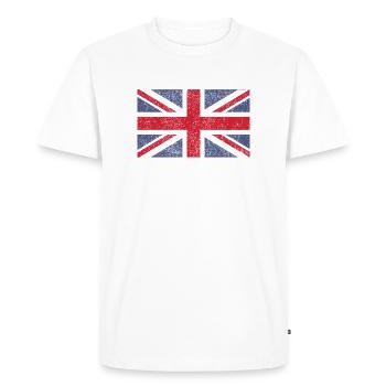 Royaume-Uni Vintage Union Royaume-Uni Drapeau britannique - T-shirt Premium bio Homme - blanc - Devant - Nico (187cm)