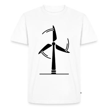 Wind turbine silhouette - Men's Premium Organic T-Shirt - white - Front - Nico (187cm)