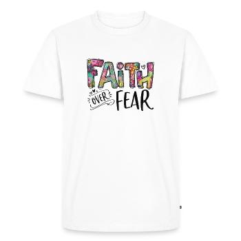 La foi sur la peur - T-shirt Premium bio Homme - blanc - Devant - Nico (187cm)