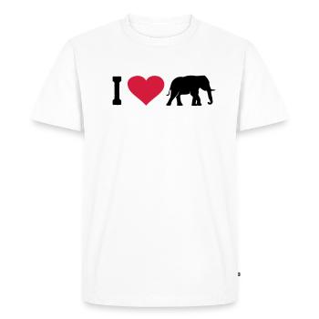 Elephant Love Elephant Animal Africa Safari Heart - Men's Premium Organic T-Shirt - white - Front - Nico (187cm)