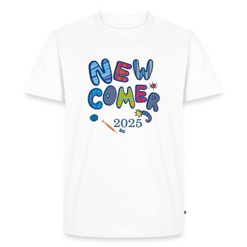 Newcomer School Enrollment - Men's Premium Organic T-Shirt - white - Front - Nico (187cm)