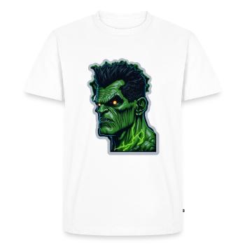 Monstre vert Halloween - T-shirt Premium bio Homme - blanc - Devant - Nico (187cm)