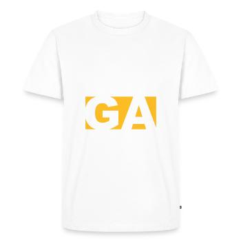 Yoga T-Shirt - Männer Premium Bio T-Shirt - Weiß - Vorne - Nico (187cm)