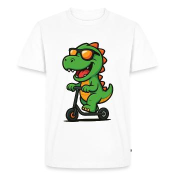 Trottinette Dino - T-shirt Premium bio Homme - blanc - Devant - Nico (187cm)