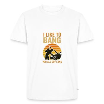 J’aime marteler toute la journée - T-shirt Premium bio Homme - blanc - Devant - Nico (187cm)