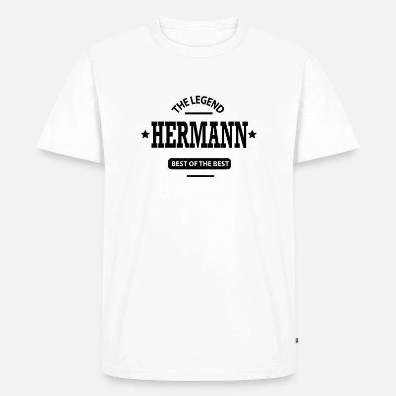 hermann - Männer Premium Bio T-Shirt - Weiß