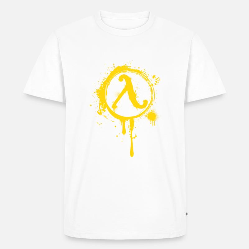 Halbwertszeit Widerstand Lambda-Symbol - Männer Premium Bio T-Shirt - Weiß