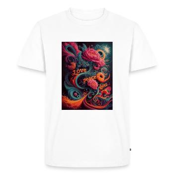 psychedelic hippies design 70th - T-shirt Premium bio Homme - blanc - Devant - Nico (187cm)