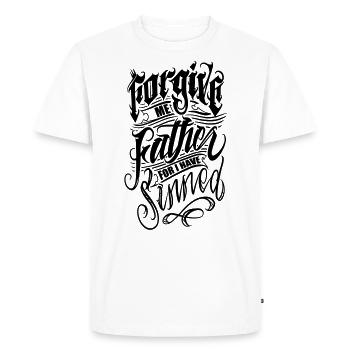 Forgive me Father for I have Sinned Vector black - Men's Premium Organic T-Shirt - white - Front - Nico (187cm)