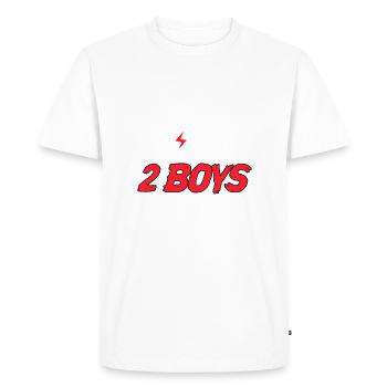 Maman de 2 garçons - T-shirt Premium bio Homme - blanc - Devant - Nico (187cm)