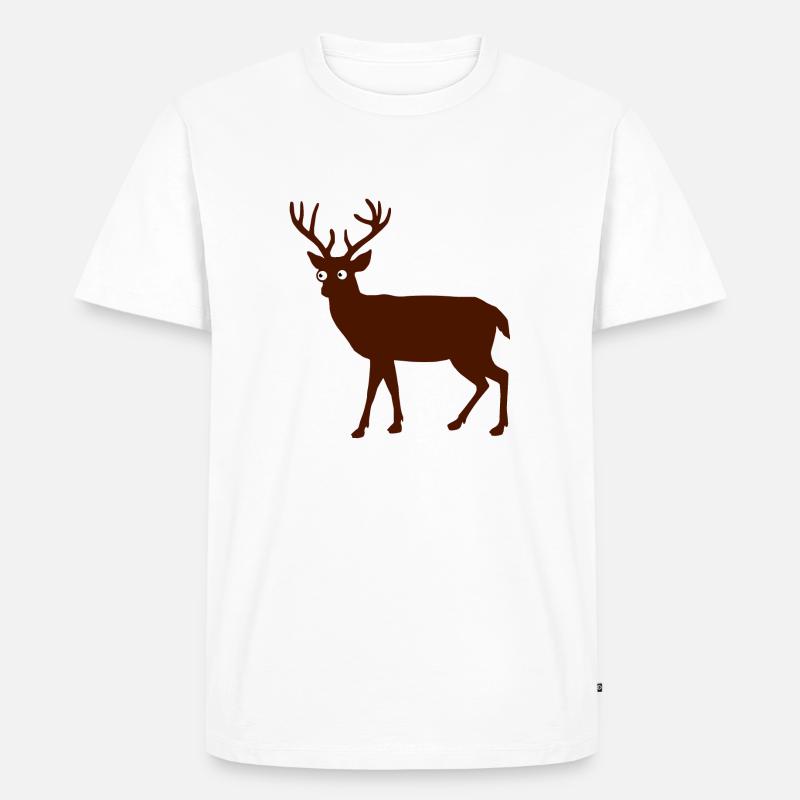 Rotwild Hirschbulle - Männer Premium Bio T-Shirt - Weiß