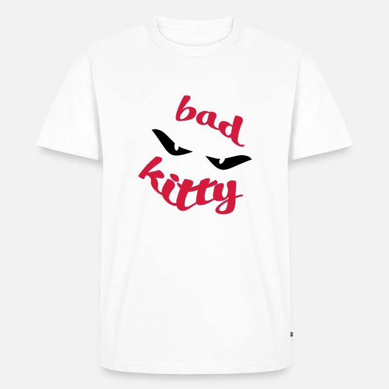 katze - Männer Premium Bio T-Shirt - Weiß
