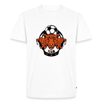 foot guepard profil animal logo sport team - T-shirt Premium bio Homme - blanc - Devant - Nico (187cm)