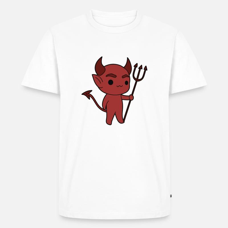 Teufel Dämon - Männer Premium Bio T-Shirt - Weiß