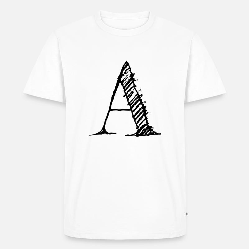 Buchstabe "A" Comic Schwarz - Männer Premium Bio T-Shirt - Weiß