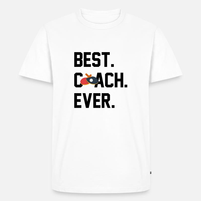BESTER TRAINER PING PONG - Männer Premium Bio T-Shirt - Weiß