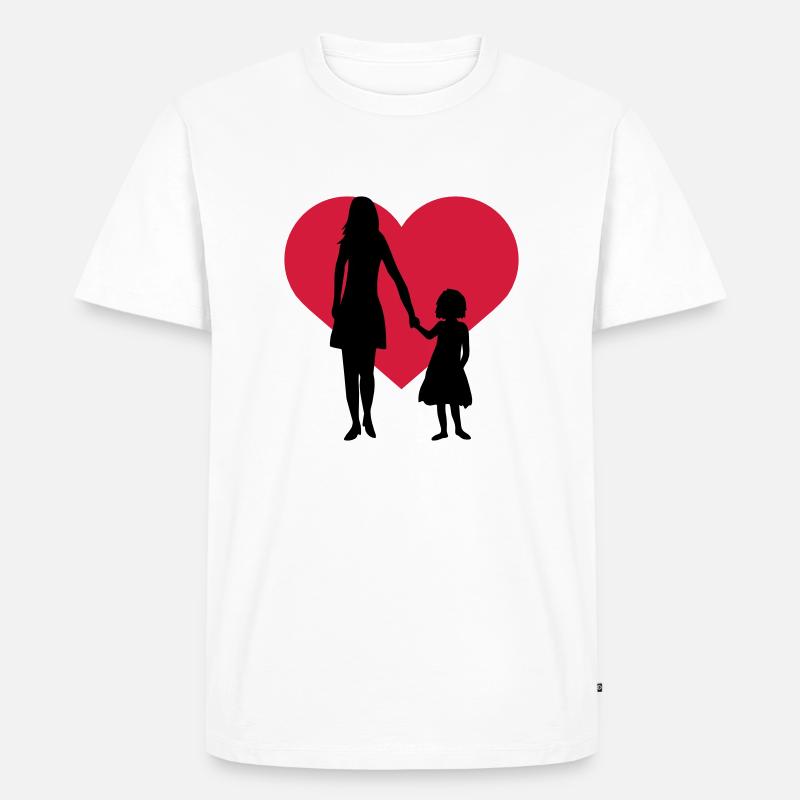 Kind Mädchen Mama - Männer Premium Bio T-Shirt - Weiß