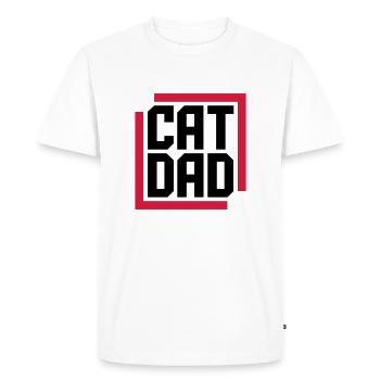 Conception du logo Cat Dad - T-shirt Premium bio Homme - blanc - Devant - Nico (187cm)