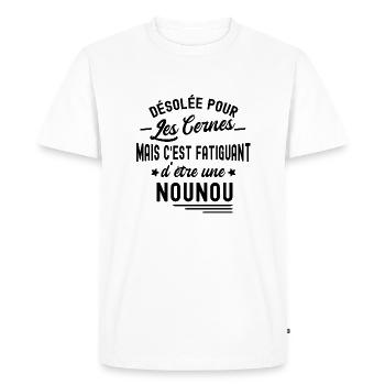 humour nounou - T-shirt Premium bio Homme - blanc - Devant - Nico (187cm)