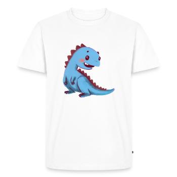 Mignon dinosaure bleu - T-shirt Premium bio Homme - blanc - Devant - Nico (187cm)
