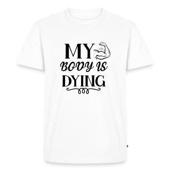 Mon corps est en train de mourir 01 - T-shirt Premium bio Homme - blanc - Devant - Nico (187cm)