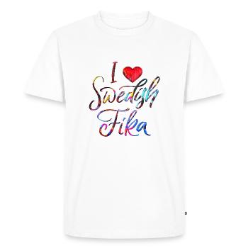 Suède Suède Viking Norden Scandinavie fika - T-shirt Premium bio Homme - blanc - Devant - Nico (187cm)