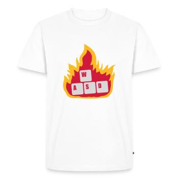 Nerd Computer WASD Keyboard - Men's Premium Organic T-Shirt - white - Front - Nico (187cm)
