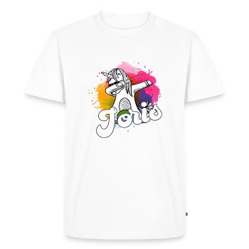 JORIS - Beautiful Boy Name with Cool Unicorn - Men's Premium Organic T-Shirt - white - Front - Nico (187cm)