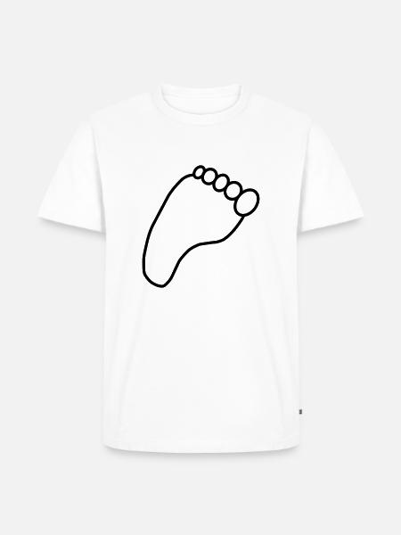 Fußabdruck rechts - Männer Premium Bio T-Shirt - Weiß
