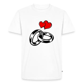 Alliances Cœurs - T-shirt Premium bio Homme - blanc - Devant - Nico (187cm)