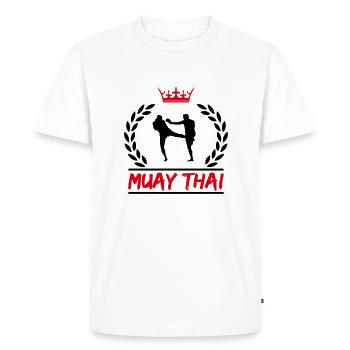 Muay Thaï - T-shirt Premium bio Homme - blanc - Devant - Nico (187cm)
