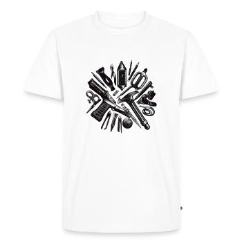 Kit d'outils du parfait bricoleur - T-shirt Premium bio Homme - blanc - Devant - Nico (187cm)