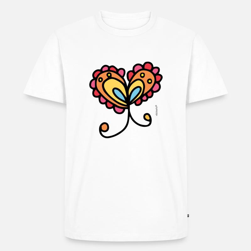Herzblume - Männer Premium Bio T-Shirt - Weiß