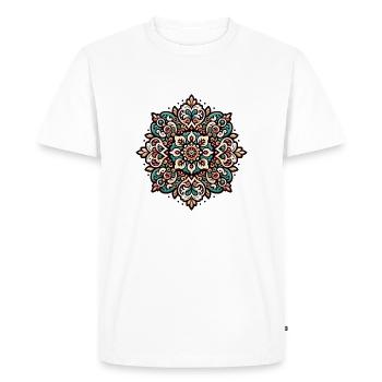 Clear mandala pattern inspired by Persian art - Men's Premium Organic T-Shirt - white - Front - Nico (187cm)