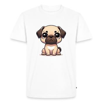 Illustration numérique de mignon Carlin - T-shirt Premium bio Homme - blanc - Devant - Nico (187cm)