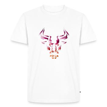 Bull Bull Head Head Logo Steak Beast Gym Horn - Men's Premium Organic T-Shirt - white - Front - Nico (187cm)