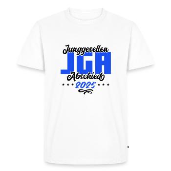 Enterrement de vie de garçon enterrement de vie de garçon 2025 - T-shirt Premium bio Homme - blanc - Devant - Nico (187cm)
