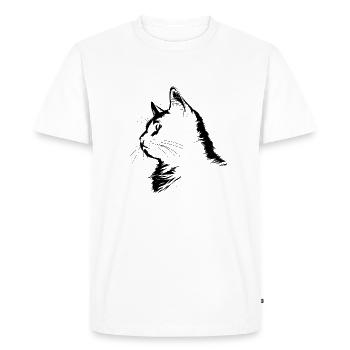 Chat, Motif De Chat - T-shirt Premium bio Homme - blanc - Devant - Nico (187cm)